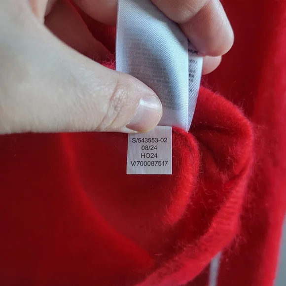 Banana Republic Red Brushed Cashmere Flare-Sleeve Scoopneck Sweater Womens Small